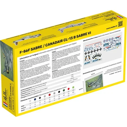 STARTER KIT F-86F Sabre / Canadair CL-13 B Sabre VI, 1/72 - Heller ...