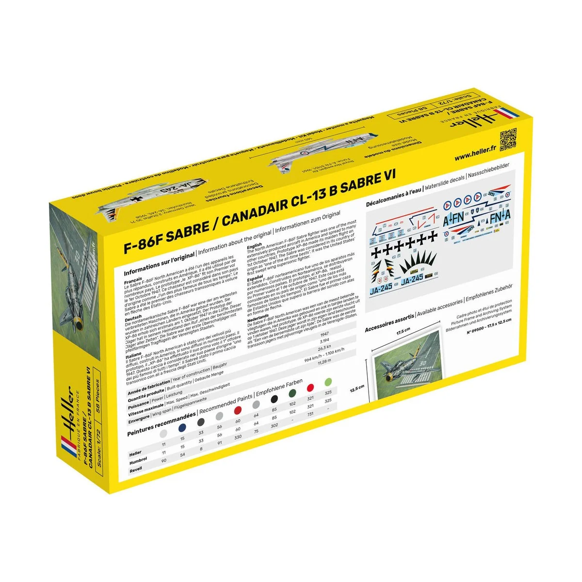 STARTER KIT F-86F Sabre / Canadair CL-13 B Sabre VI - Heller 56277
