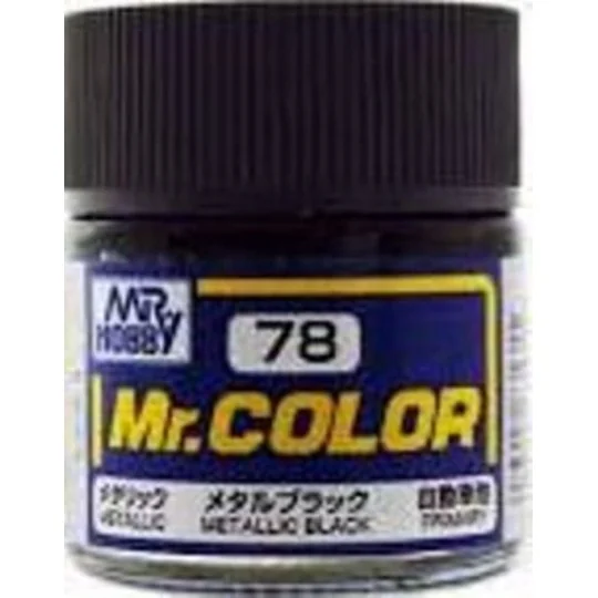 Mr Hobby -Gunze Mr. Color (10 ml) Metal Black - Mr Hobby - Gunze C-078