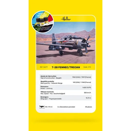 STARTER KIT T-28 Fennec / Trojan, 1/72 - Heller 56279