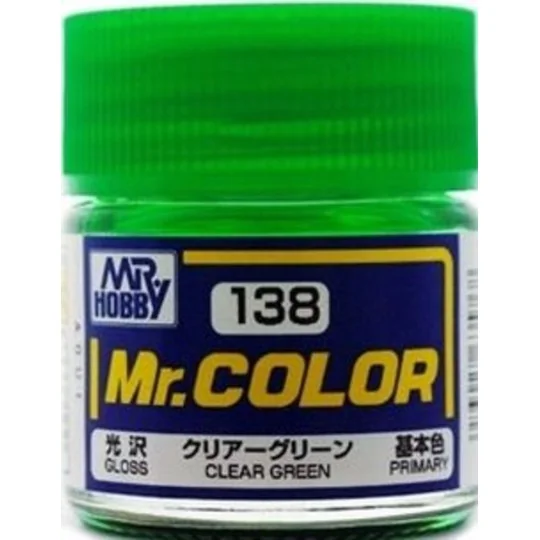 Mr Hobby -Gunze Mr. Color (10 ml) Clear Green - Mr Hobby - Gunze C-138