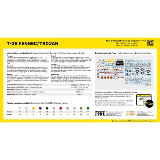 STARTER KIT T-28 Fennec / Trojan - Heller 56279