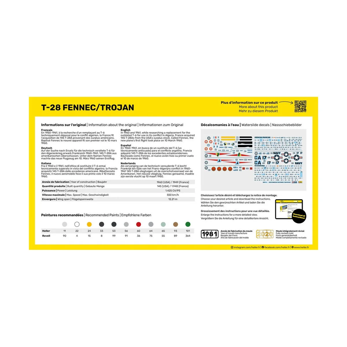 STARTER KIT T-28 Fennec / Trojan - Heller 56279