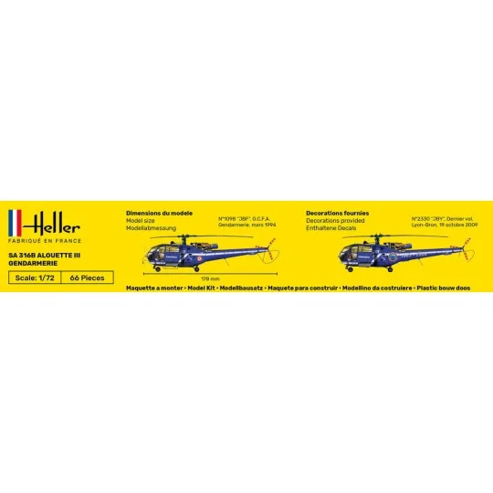 STARTER KIT SA 316 Alouette III Gendarmerie - Heller 56286