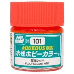 Mr Hobby -Gunze Aqueous Hobby Colors (10 ml) Fluorescent Red - Mr H...