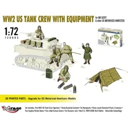 WW2 US TANK CREW WITH EQUIPMENT for M8 SCOTT & other US MOTORISED H...