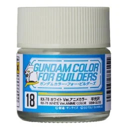 Mr Hobby -Gunze Gundam Color For Builders (10ml) RX-78 WHITE Ver. -...