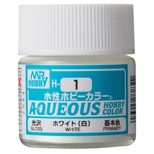 Mr Hobby -Gunze Aqueous Hobby Colors (10 ml) White - Mr Hobby - Gun...