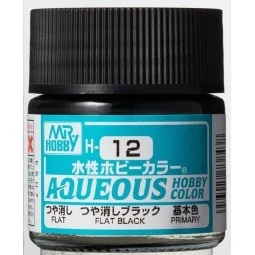Mr Hobby -Gunze Aqueous Hobby Colors (10 ml) Flat Black - Mr Hobby ...