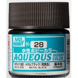 Mr Hobby -Gunze Aqueous Hobby Colors (10 ml) Metal Black - Mr Hobby...