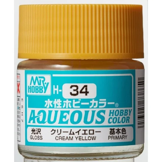 Mr Hobby -Gunze Aqueous Hobby Colors (10 ml) Cream Yellow - Mr Hobb...