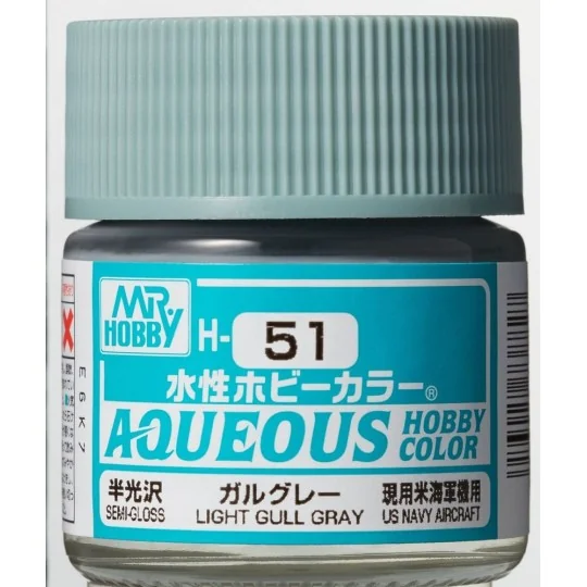 Mr Hobby -Gunze Aqueous Hobby Colors (10 ml) Light Gull Gray - Mr H...