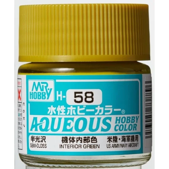 Mr Hobby -Gunze Aqueous Hobby Colors (10 ml) Interior Green - Mr Ho...