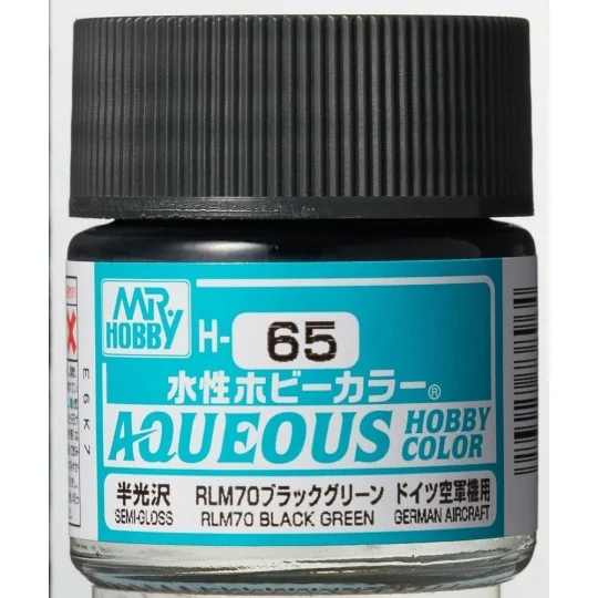 Mr Hobby -Gunze Aqueous Hobby Colors (10 ml) RLM70 Black Green - Mr...