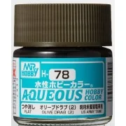 Mr Hobby -Gunze Aqueous Hobby Colors (10 ml) Olive Drab (2) - Mr Ho...