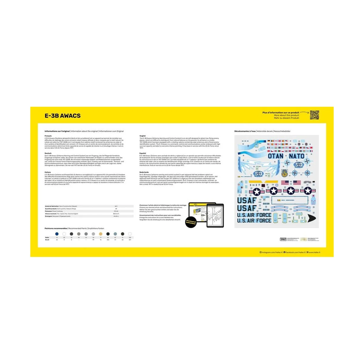 STARTER KIT E-3B Awacs - Heller 56308