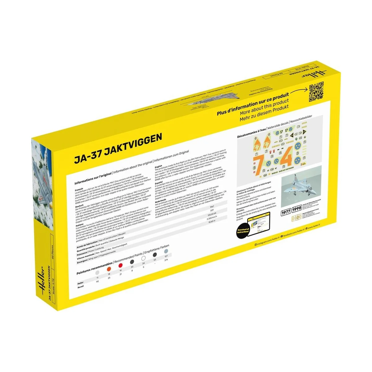 STARTER KIT Ja-37 Jaktviggen, 1/72 - Heller 56309