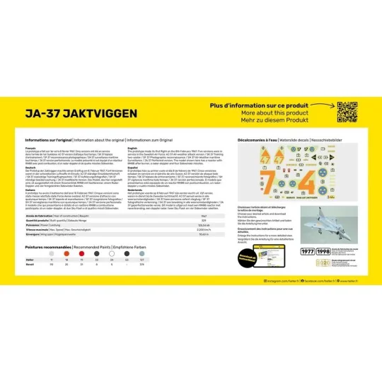 STARTER KIT Ja-37 Jaktviggen, 1/72 - Heller 56309