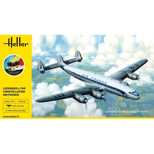 STARTER KIT L-749 Constellation A.F., 1/72 - Heller 56310 STARTER KIT L-749 Constellation A.F., 1/72 - Heller 56310