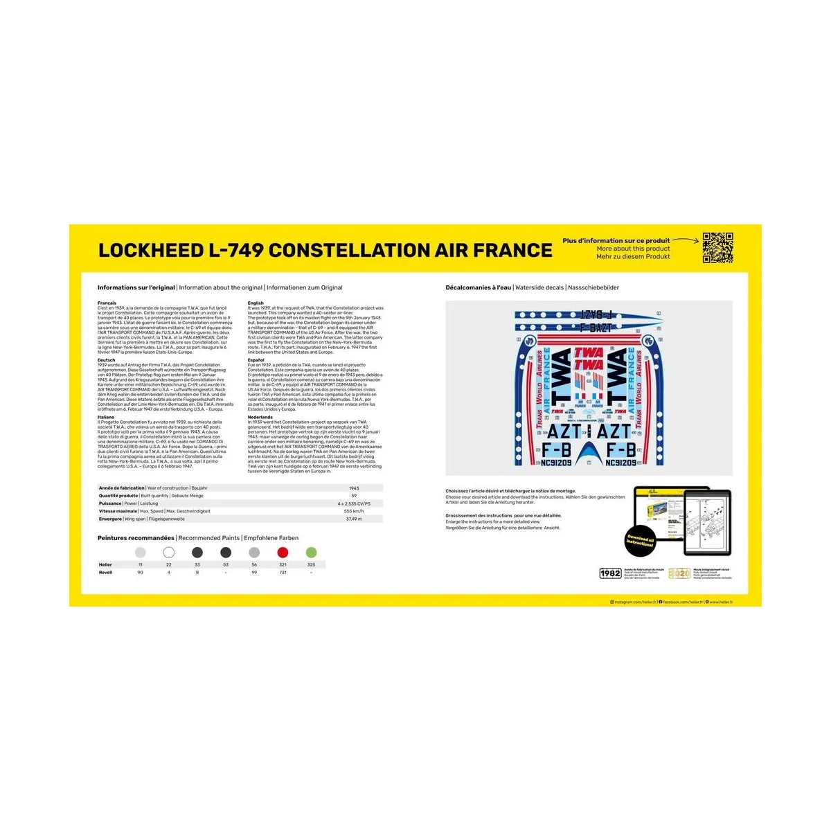 STARTER KIT L-749 Constellation A.F. - Heller 56310