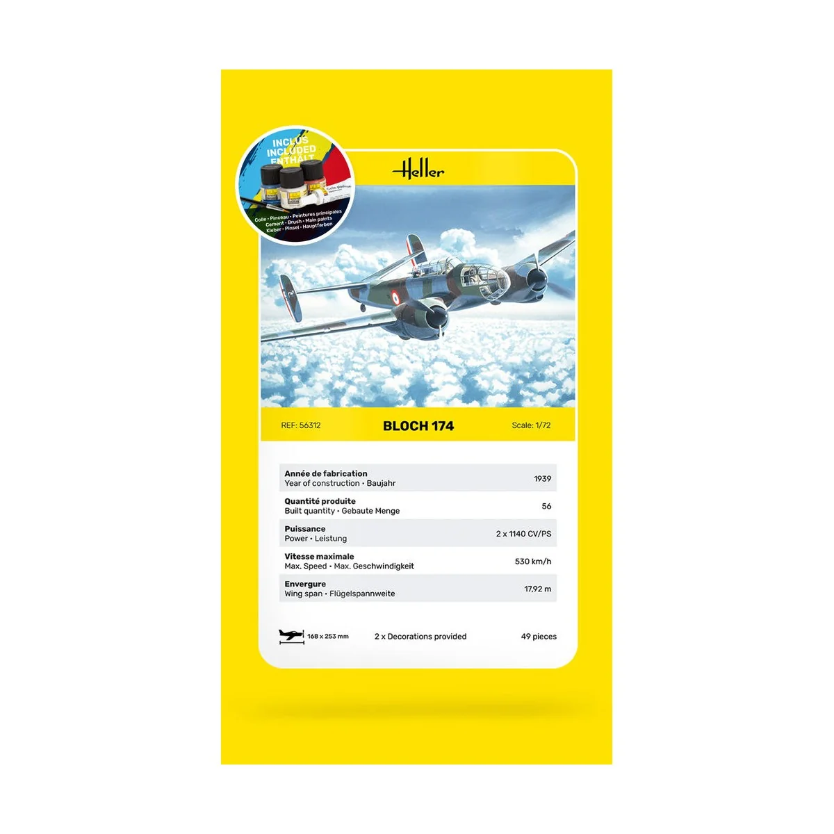 STARTER KIT Bloch 174, 1/72 - Heller 56312