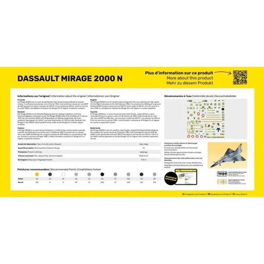 STARTER KIT Mirage 2000 N, 1/72 - Heller 56321