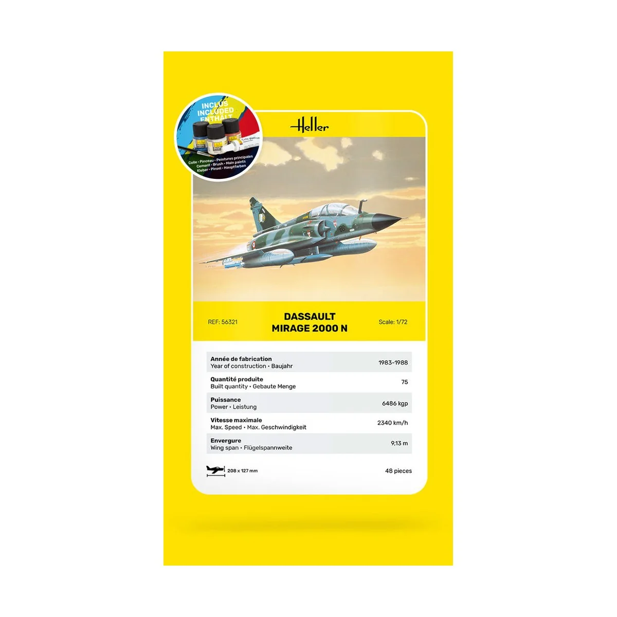 STARTER KIT Mirage 2000 N, 1/72 - Heller 56321