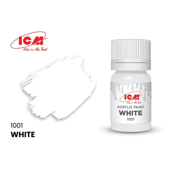BASIC COLORS White bottle 12 ml - ICM 1001