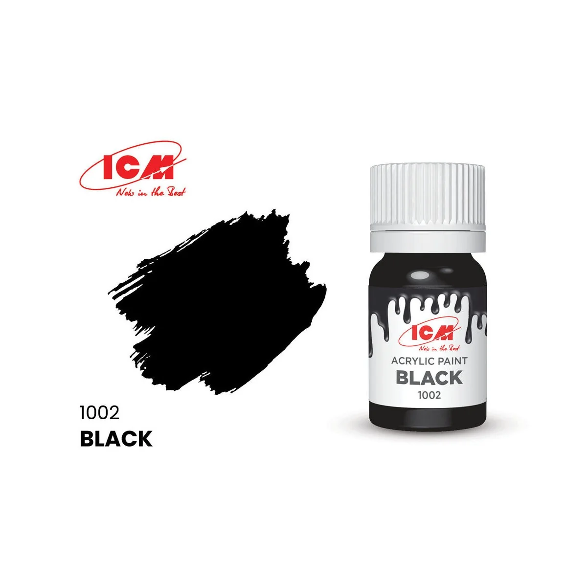 BASIC COLORS Black bottle 12 ml - ICM 1002