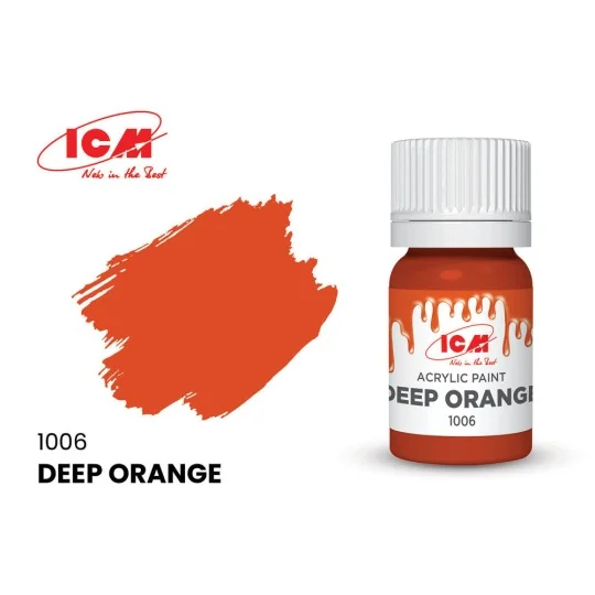 BASIC COLORS Deep Orange bottle 12 ml - ICM 1006 BASIC COLORS Deep Orange bottle 12 ml - ICM 1006