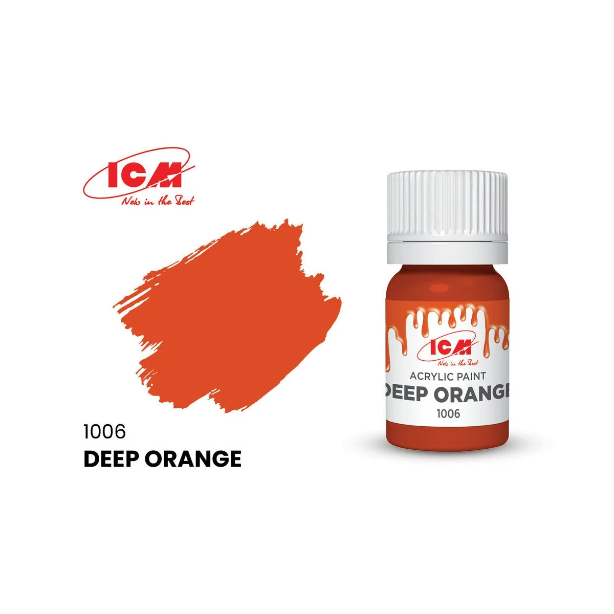 BASIC COLORS Deep Orange bottle 12 ml - ICM 1006 BASIC COLORS Deep Orange bottle 12 ml - ICM 1006