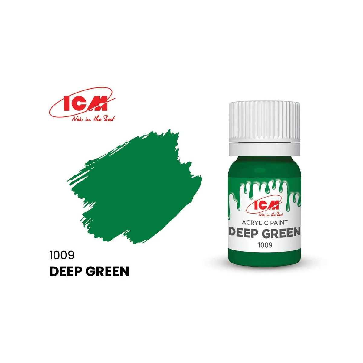 BASIC COLORS Deep Green bottle 12 ml - ICM 1009 BASIC COLORS Deep Green bottle 12 ml - ICM 1009