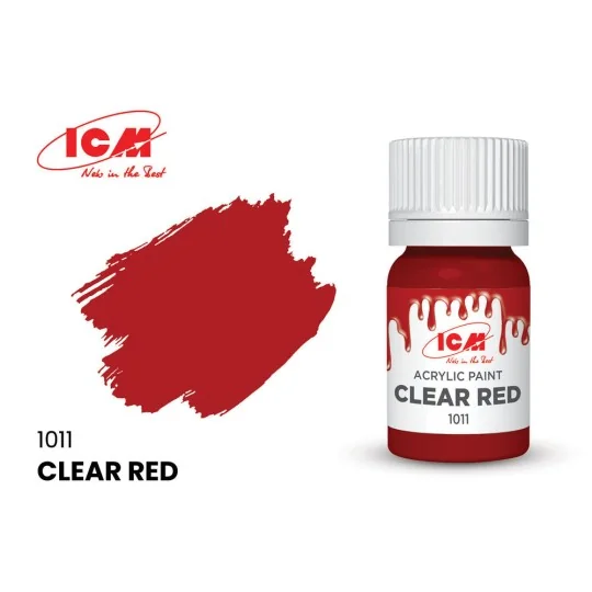 CLEAR COLORS Clear Red bottle 12 ml - ICM 1011
