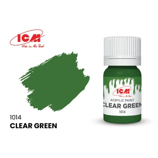 CLEAR COLORS Clear Green bottle 12 ml - ICM 1014 CLEAR COLORS Clear Green bottle 12 ml - ICM 1014