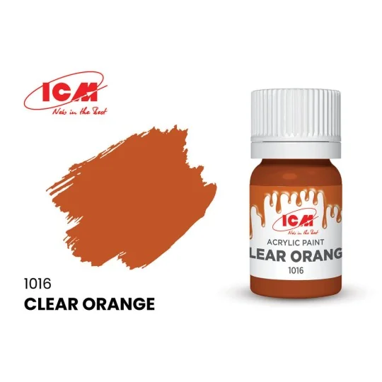 CLEAR COLORS Clear orange bottle 12 ml - ICM 1016 CLEAR COLORS Clear orange bottle 12 ml - ICM 1016