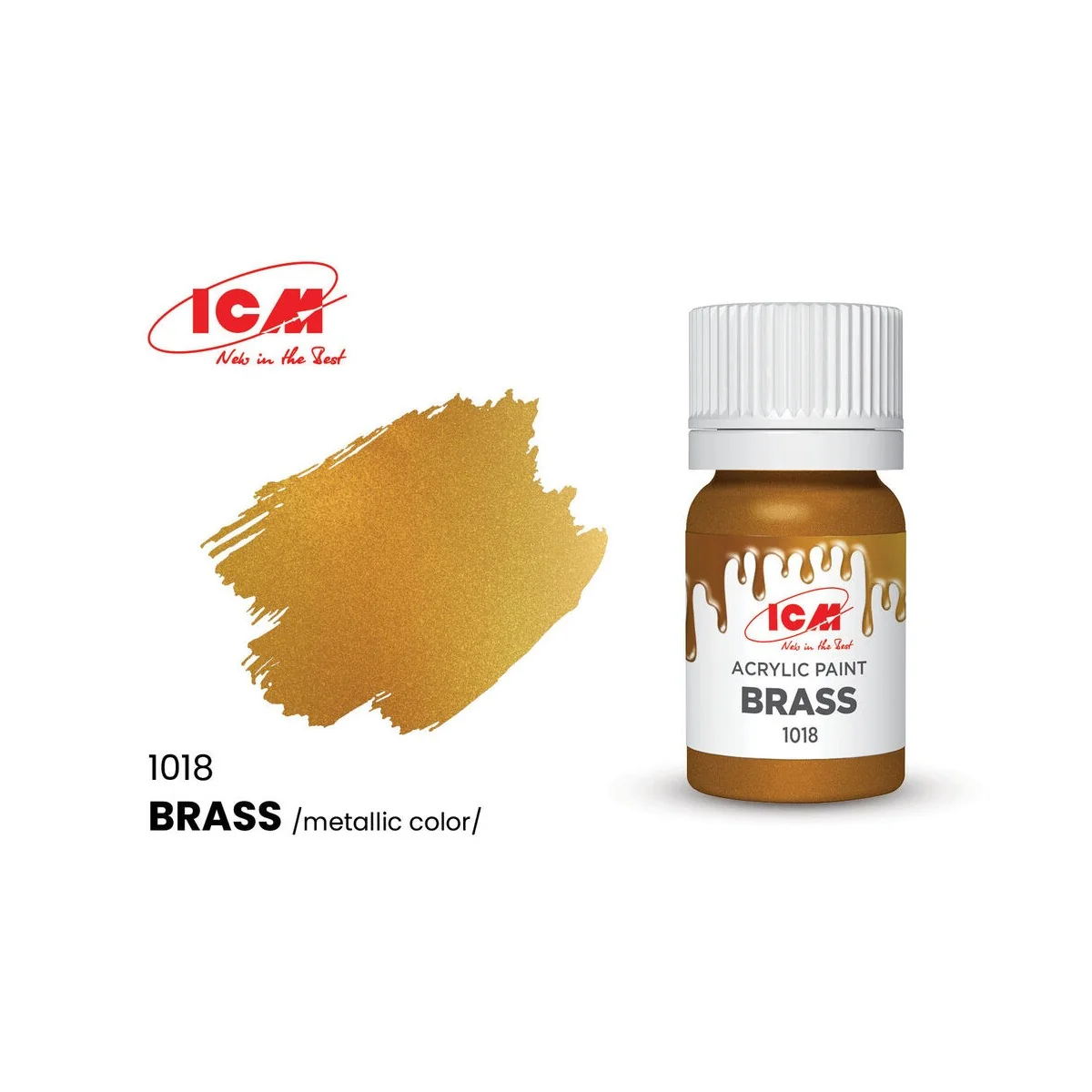 METALLIC COLORS Brass bottle 12 ml - ICM 1018 METALLIC COLORS Brass bottle 12 ml - ICM 1018