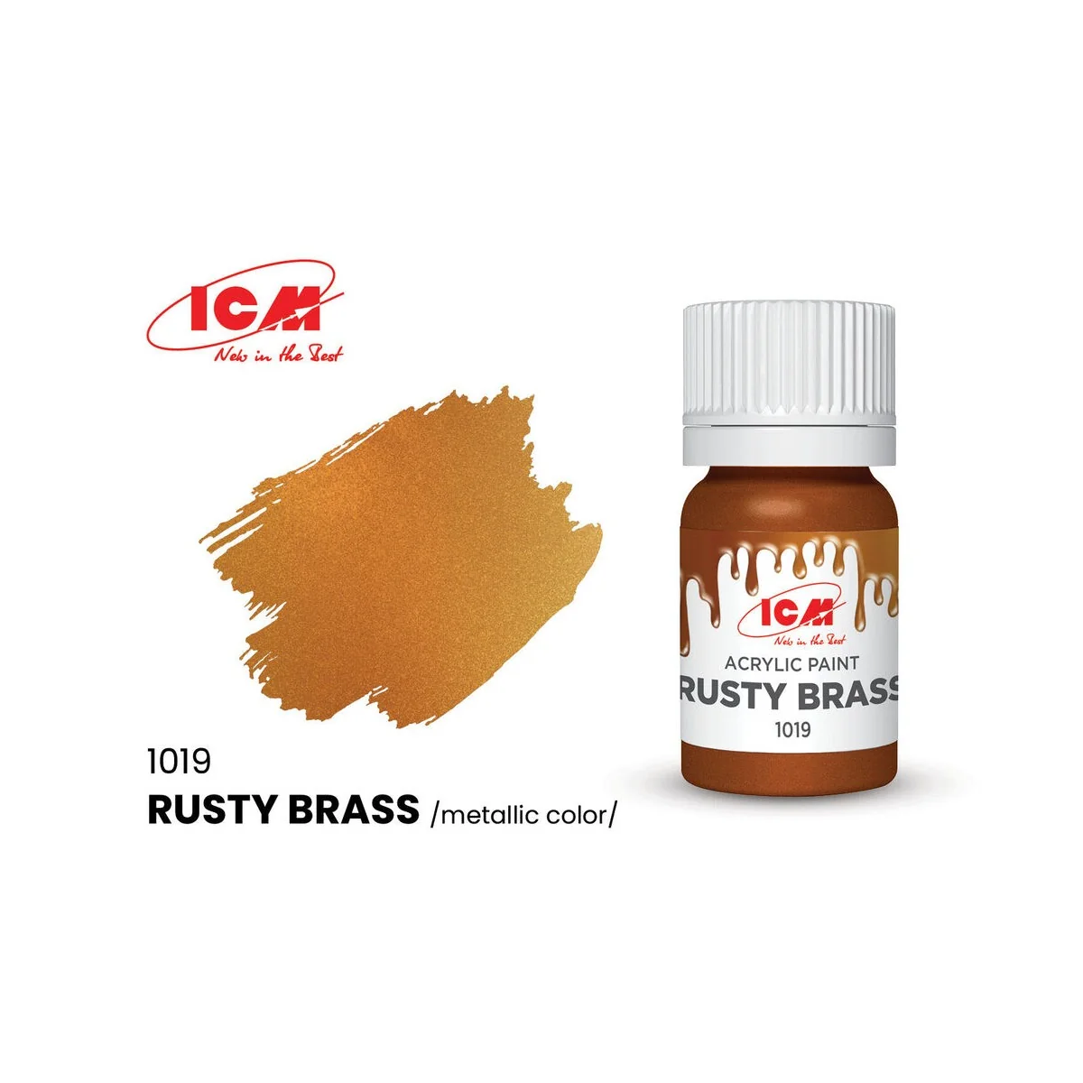 METALLIC COLORS Rusty Brass bottle 12 ml - ICM 1019