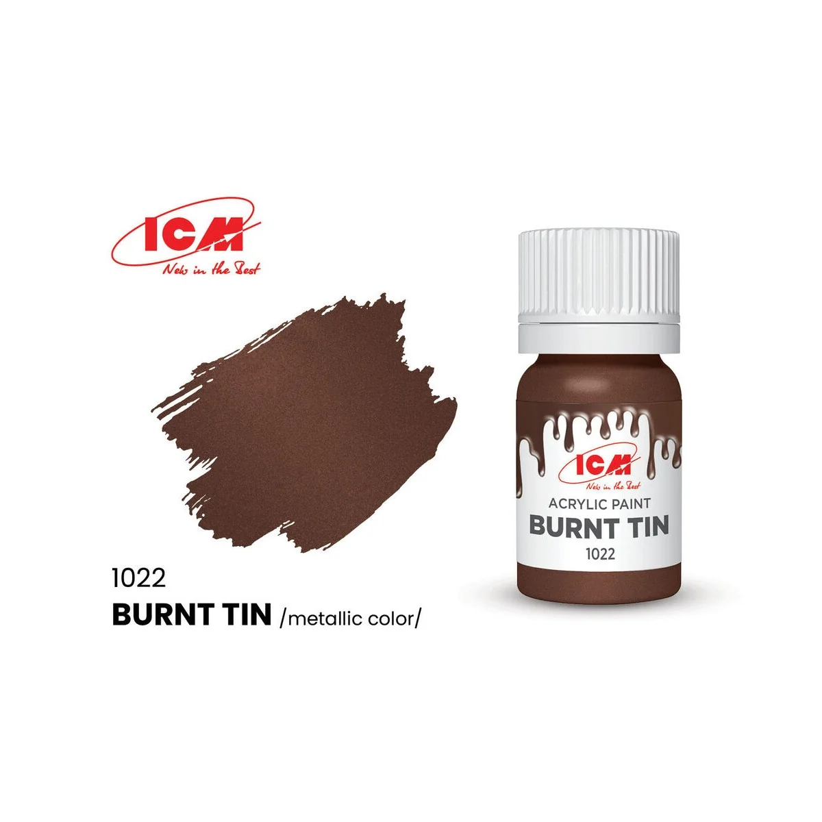 METALLIC COLORS Burnt Tin bottle 12 ml - ICM 1022 METALLIC COLORS Burnt Tin bottle 12 ml - ICM 1022