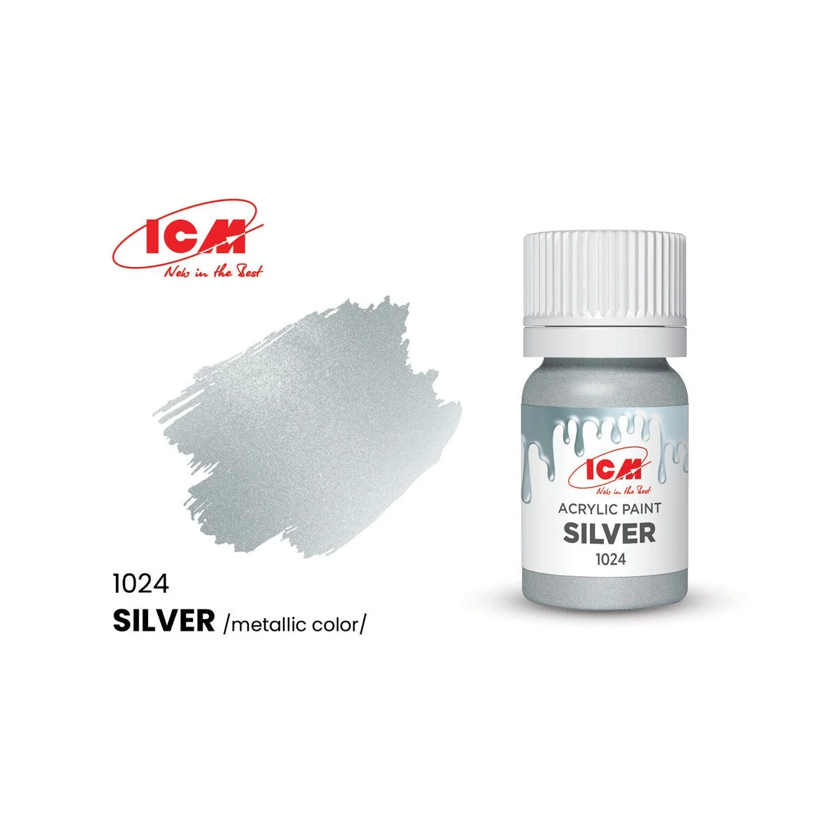 METALLIC COLORS Silver bottle 12 ml - ICM 1024