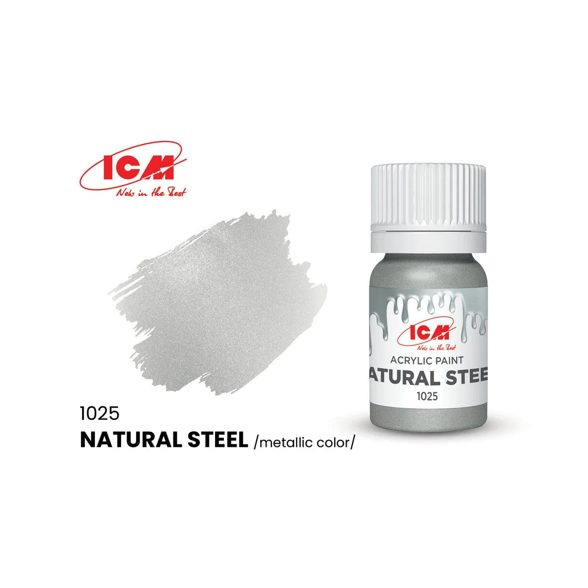 METALLIC COLORS Natural Steel bottle 12 ml - ICM 1025