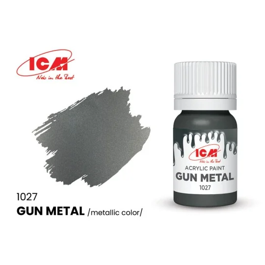 METALLIC COLORS Gun metal bottle 12 ml - ICM 1027