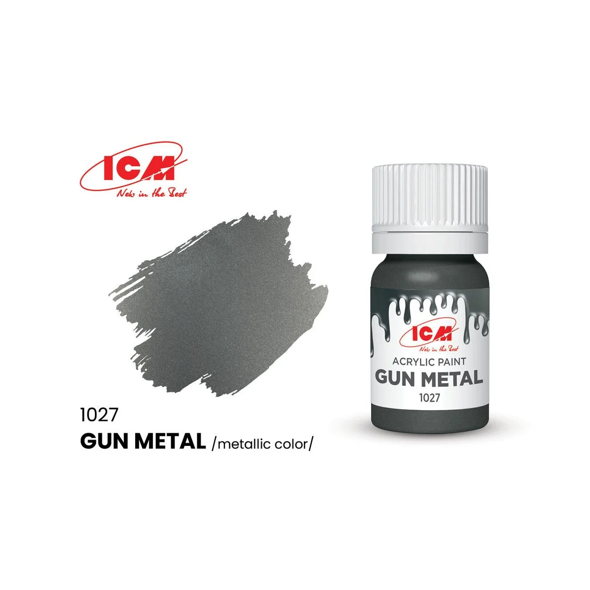 METALLIC COLORS Gun metal bottle 12 ml - ICM 1027