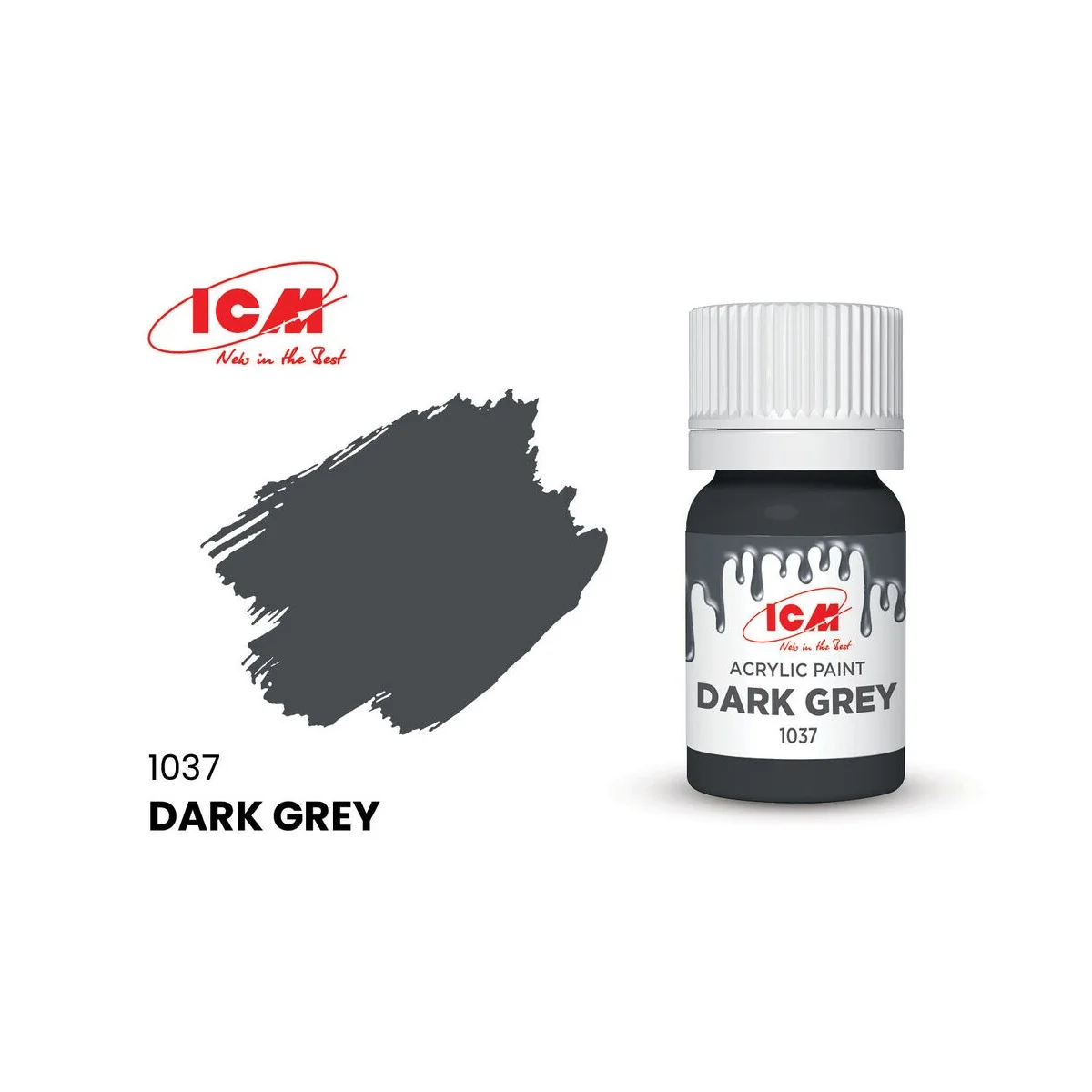 GREY Dark Grey bottle 12 ml - ICM 1037 GREY Dark Grey bottle 12 ml - ICM 1037