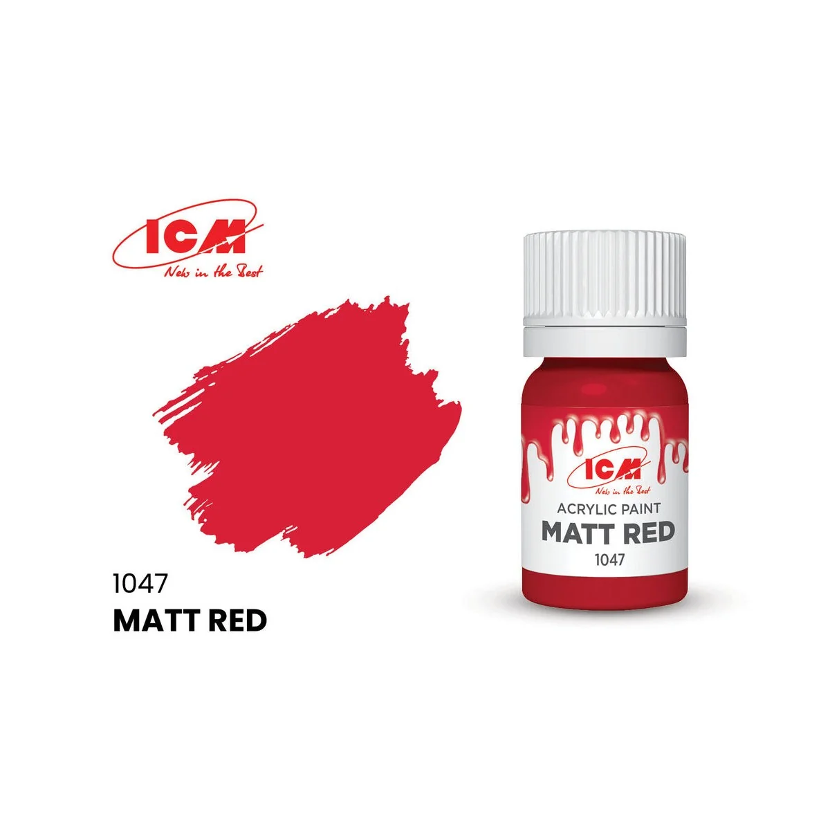RED Matt Red bottle 12 ml - ICM 1047 RED Matt Red bottle 12 ml - ICM 1047