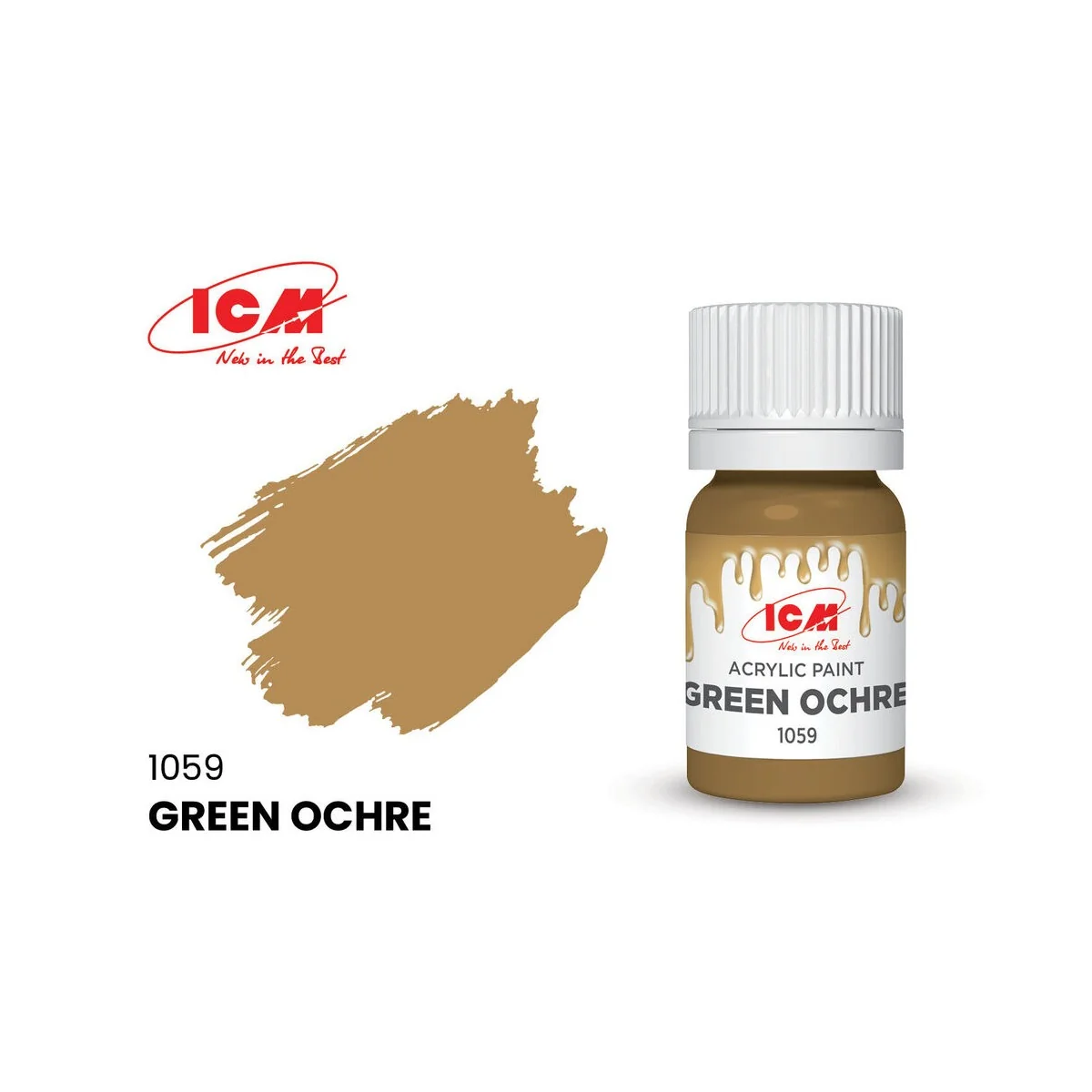 BROWN Green Ochre bottle 12 ml - ICM 1059