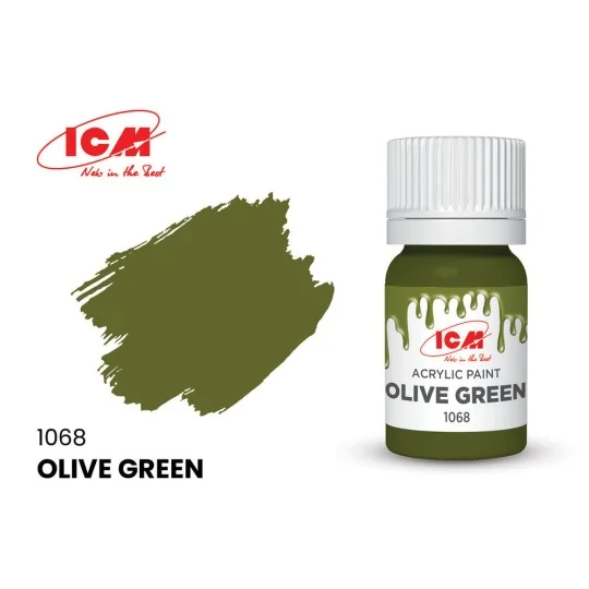 GREEN Olive Green bottle 12 ml - ICM 1068 GREEN Olive Green bottle 12 ml - ICM 1068