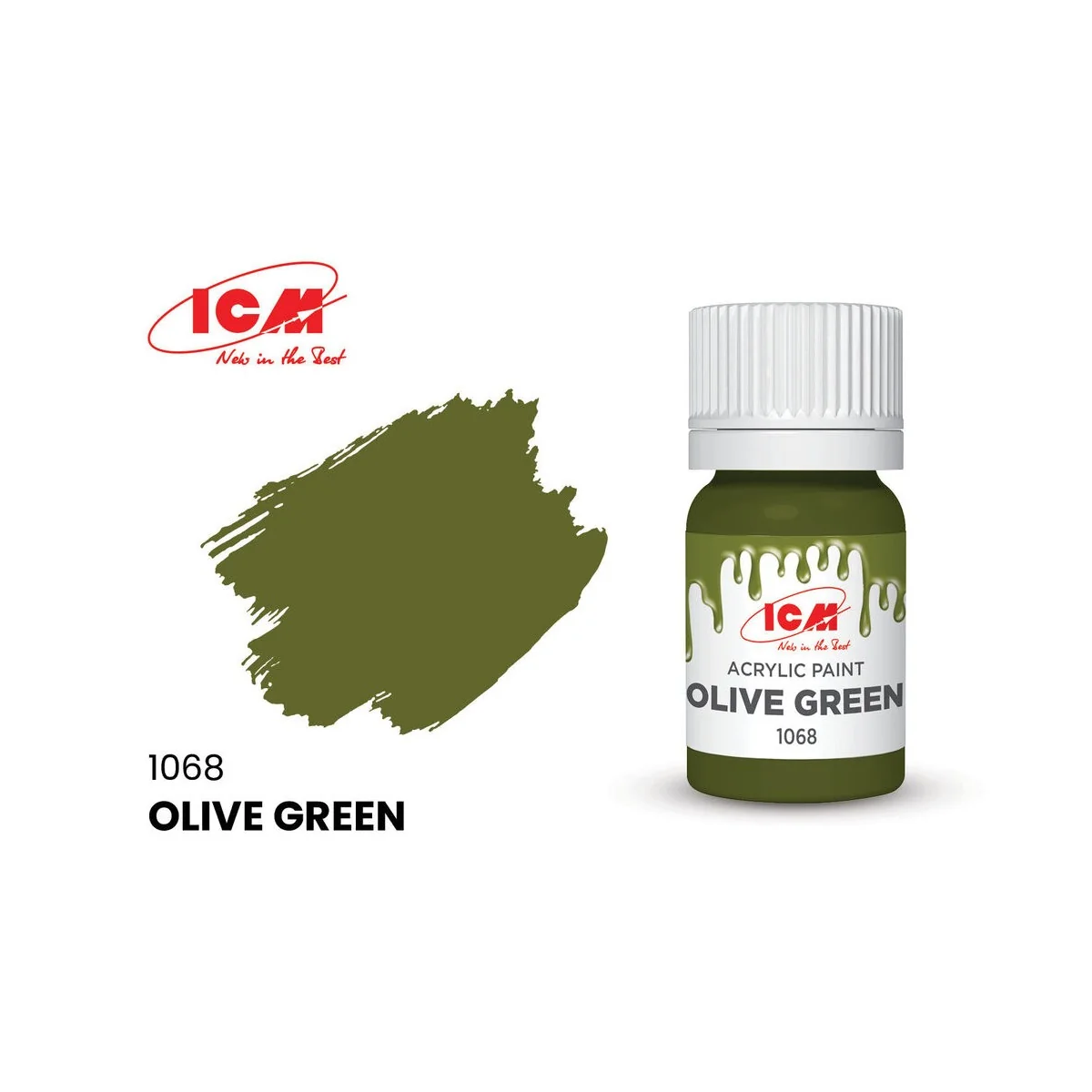 GREEN Olive Green bottle 12 ml - ICM 1068