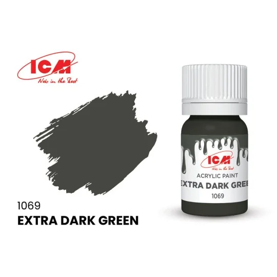 GREEN Extra Dark Green bottle 12 ml - ICM 1069