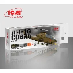 Acrylic paint set for Cobra AH-1G 6 x12 ml - ICM 3001