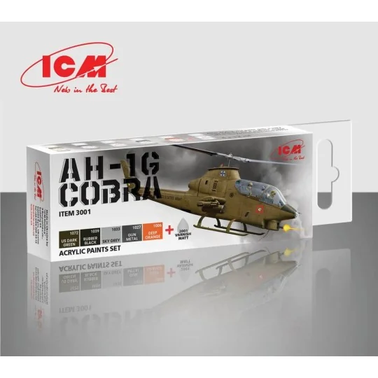 Acrylic paint set for Cobra AH-1G 6 x12 ml - ICM 3001